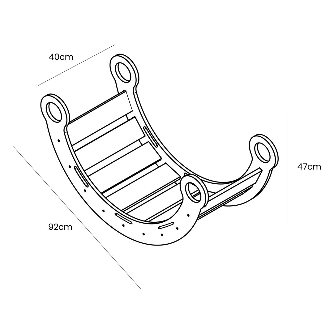 Snug Rocker for Kids - Natural With Grey Pillow