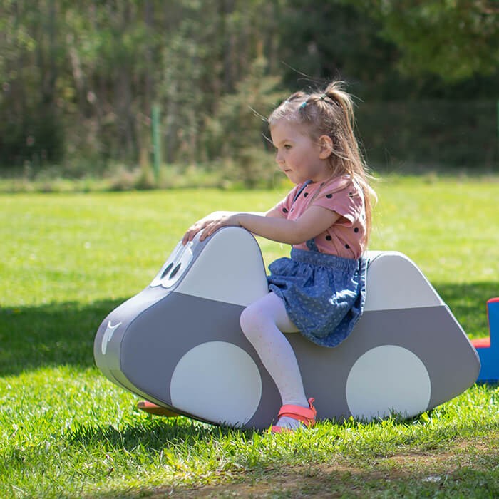 Soft Play Ride On Toy - Grey Car