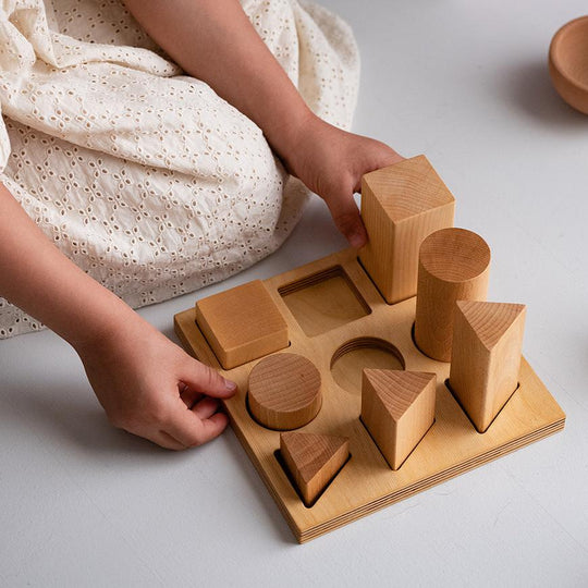 Wooden Shape Sorting Blocks - Natural XL