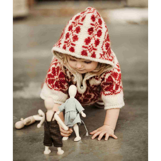 Wooden Beech Doll with Dress