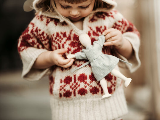 Wooden Beech Doll with Dress