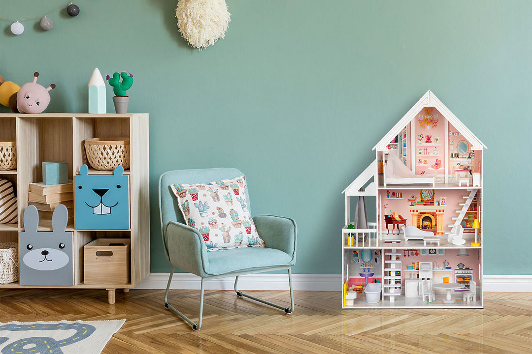 Houten Poppenhuis Liselle met LED-verlichting