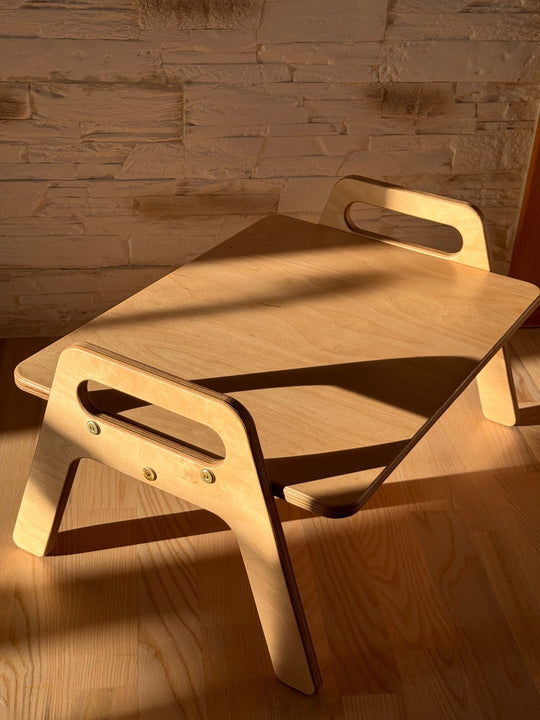 Wooden Kids Floor Table - Montessori Toddler Activity Table