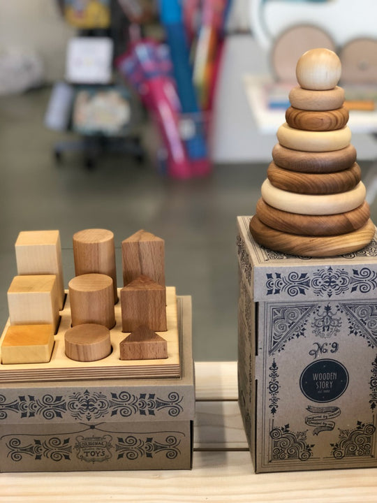 Wooden Shape Sorting Blocks - Natural XL